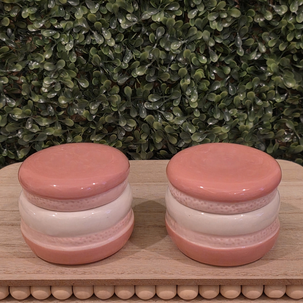Target Pink and Cream Stackable Ceramic Accent Jars - Set of 2